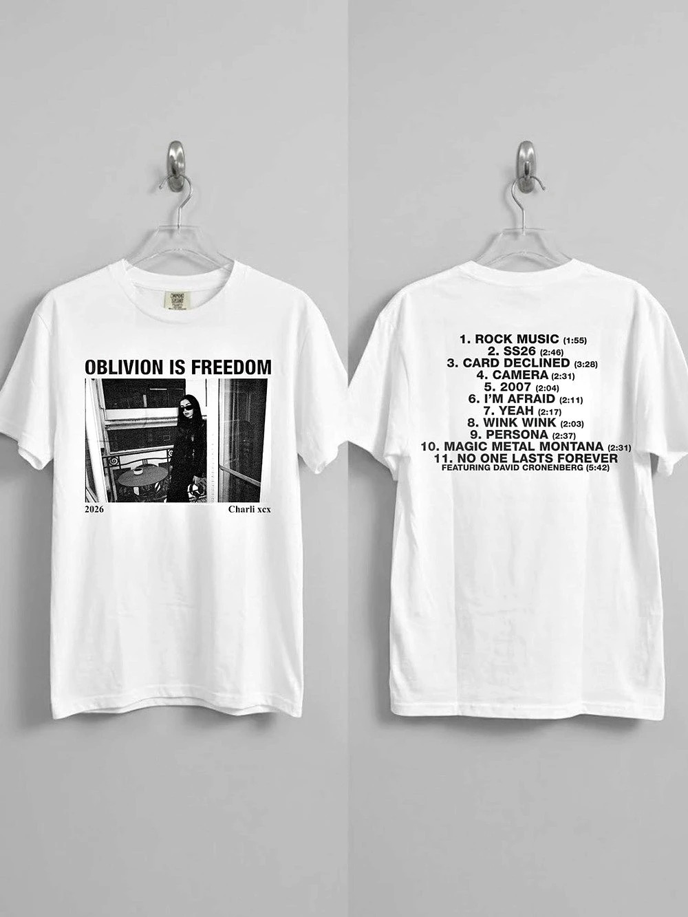Charli XCX Oblivion Is Freedom Tracklist 2026 Comfort Colors T-shirt